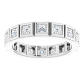 14K White 1 1/8 CTW Natural Diamond Eternity Band Size 5