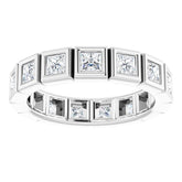 14K White 1 3/8 CTW Natural Diamond Eternity Band Size 6
