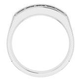 14K White 3/4 CTW Natural Diamond Milgrain Band