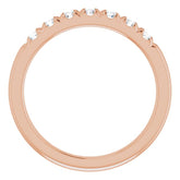 14K Rose 3/8 CTW Natural Diamond French-Set Anniversary Band