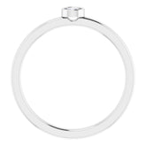 Platinum 3 mm Natural White Sapphire Ring