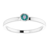 Rhodium-Plated Sterling Silver 3 mm Lab-Grown Alexandrite Ring