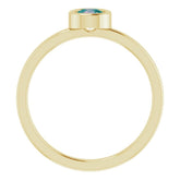 14K Yellow 4.5 mm Lab-Grown Alexandrite Ring