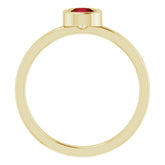 14K Yellow 4.5 mm Natural Mozambique Garnet Ring