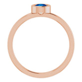 14K Rose 4.5 mm Lab-Grown Blue Sapphire Ring