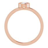 14K Rose 4.5 mm Natural White Sapphire Ring