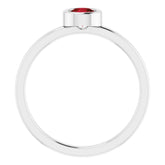 Platinum 4.5 mm Natural Mozambique Garnet Ring