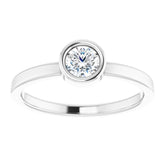 Rhodium-Plated Sterling Silver 4.5 mm 1/3 CT Natural Diamond Ring