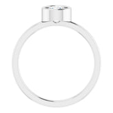 14K White 5.5 mm Natural Diamond Ring