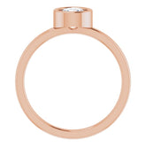14K Rose 5.5 mm Natural White Sapphire Ring
