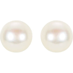 14K Yellow Panache® Cultured White Freshwater Pearl Stud Earrings 14K Yellow Panache® Cultured White Freshwater Pearl Stud Earrings