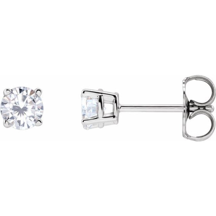 Sterling Silver 4 mm Stuller Lab-Grown Moissanite Earrings Sterling Silver 4 mm Stuller Lab-Grown Moissanite Earrings