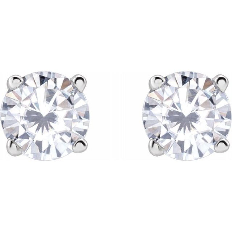 Sterling Silver 4 mm Stuller Lab-Grown Moissanite Earrings Sterling Silver 4 mm Stuller Lab-Grown Moissanite Earrings