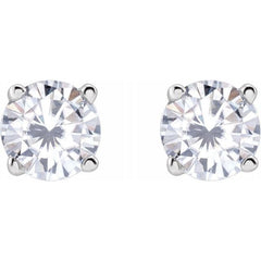 Sterling Silver 4 mm Stuller Lab-Grown Moissanite Earrings Sterling Silver 4 mm Stuller Lab-Grown Moissanite Earrings