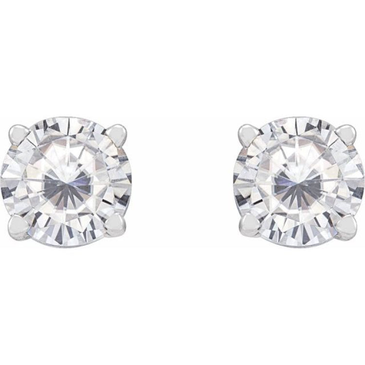 14K White 5 mm Stuller Lab-Grown Moissanite Stud Earrings 14K White 5 mm Stuller Lab-Grown Moissanite Stud Earrings