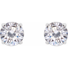 14K White 5.5 mm Stuller Lab-Grown Moissanite Earrings 14K White 5.5 mm Stuller Lab-Grown Moissanite Earrings
