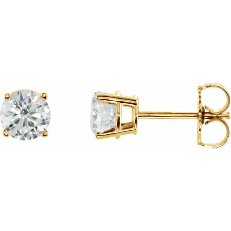 14K Yellow 6 mm Stuller Lab-Grown Moissanite Earrings 14K Yellow 6 mm Stuller Lab-Grown Moissanite Earrings