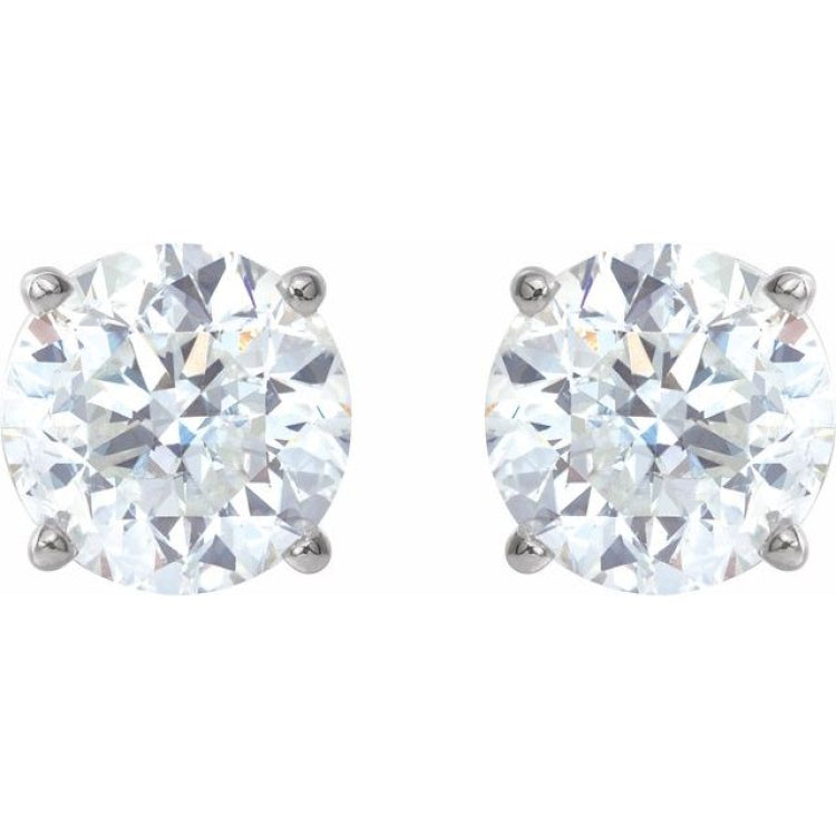 14K White 6 mm Stuller Lab-Grown Moissanite Stud Earrings 14K White 6 mm Stuller Lab-Grown Moissanite Stud Earrings