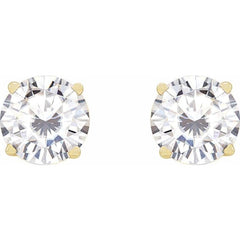 14K Yellow 6.5 mm Stuller Lab-Grown Moissanite Stud Earrings 14K Yellow 6.5 mm Stuller Lab-Grown Moissanite Stud Earrings