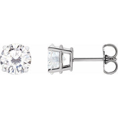 Platinum 6.5 mm Stuller Lab-Grown Moissanite Earrings Platinum 6.5 mm Stuller Lab-Grown Moissanite Earrings