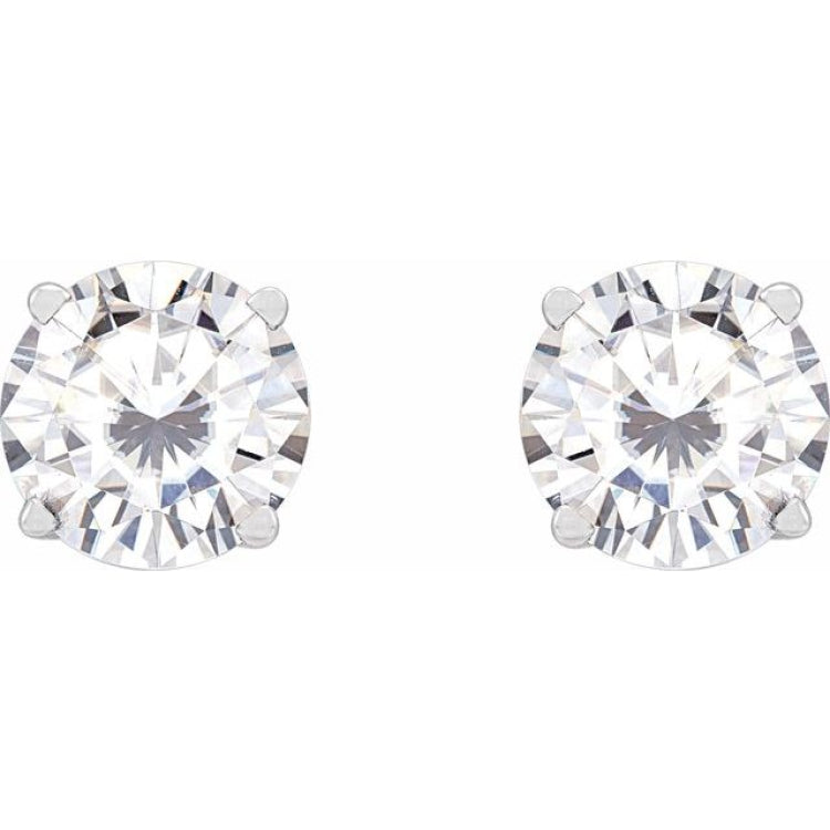 Platinum 6.5 mm Stuller Lab-Grown Moissanite Earrings Platinum 6.5 mm Stuller Lab-Grown Moissanite Earrings