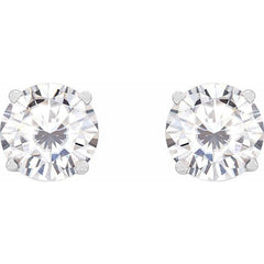 Sterling Silver 6.5 mm Stuller Lab-Grown Moissanite Earrings Sterling Silver 6.5 mm Stuller Lab-Grown Moissanite Earrings