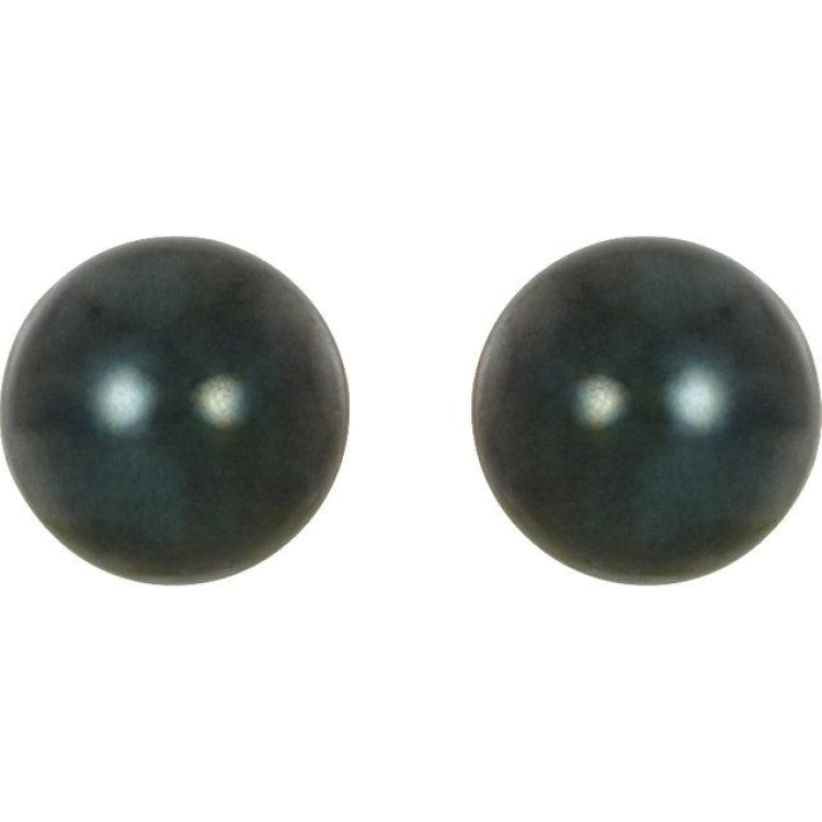 14K Yellow 7 mm Cultured Black Akoya Pearl Earrings 14K Yellow 7 mm Cultured Black Akoya Pearl Earrings