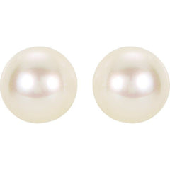 14K Yellow 8 mm Cultured White Akoya Pearl Earrings 14K Yellow 8 mm Cultured White Akoya Pearl Earrings