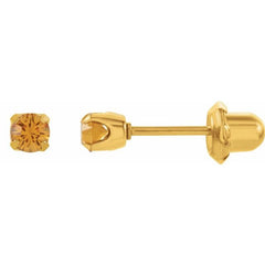 24K Gold-Plated Stainless Steel Imitation Citrine Inverness® Piercing Stud Earrings 24K Gold-Plated Stainless Steel Imitation Citrine Inverness® Piercing Stud Earrings