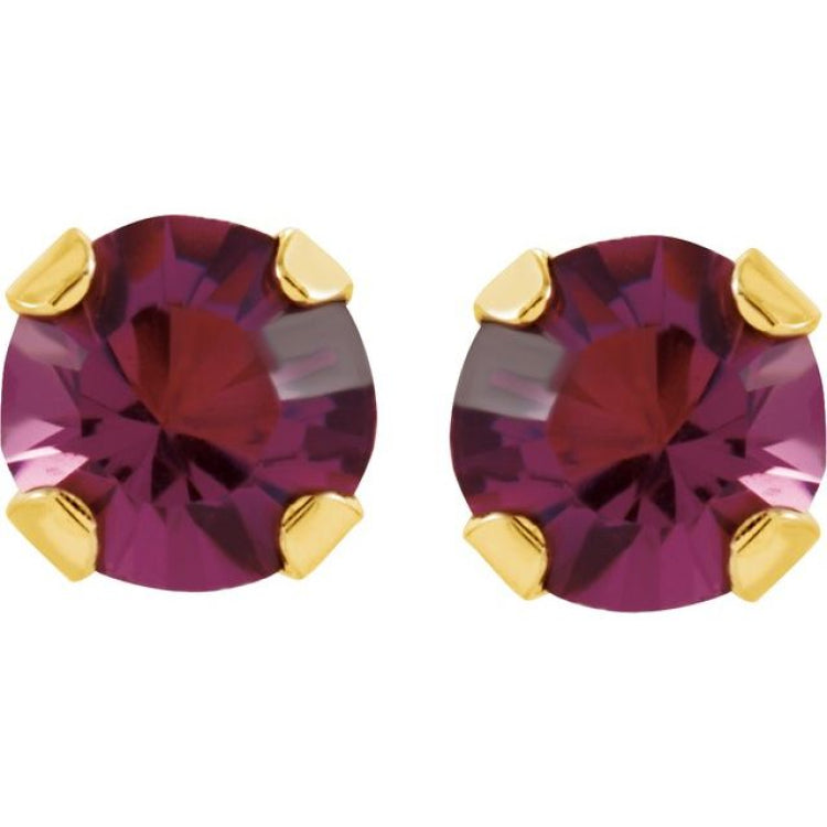 14K Yellow Imitation Amethyst Inverness® Piercing Stud Earrings 14K Yellow Imitation Amethyst Inverness® Piercing Stud Earrings