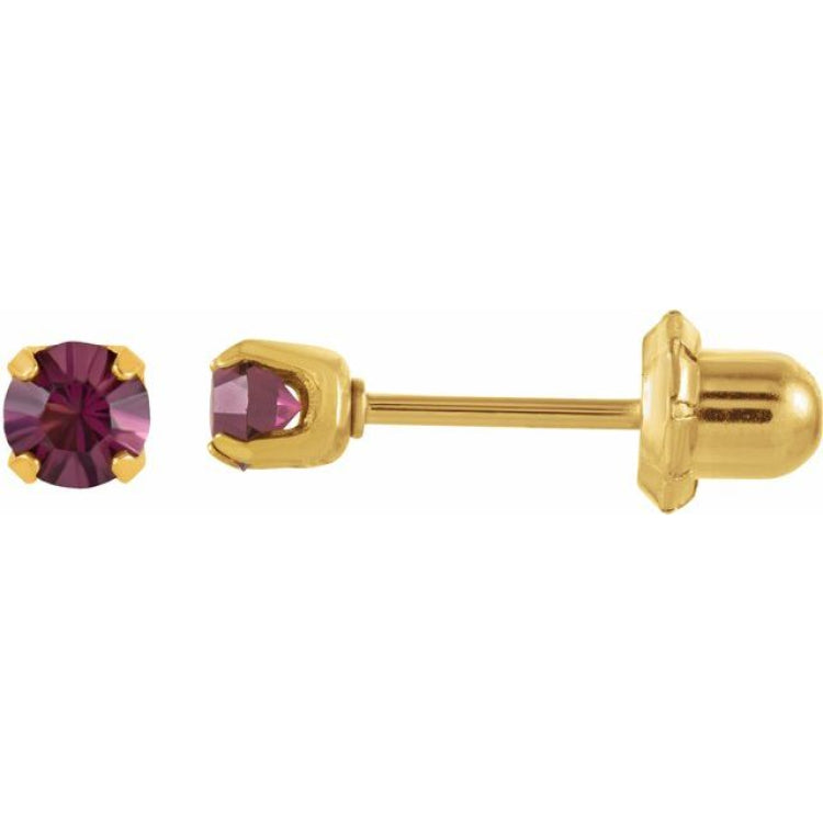 24K Gold-Plated Stainless Steel Imitation Amethyst Inverness® Piercing Earrings 24K Gold-Plated Stainless Steel Imitation Amethyst Inverness® Piercing Earrings