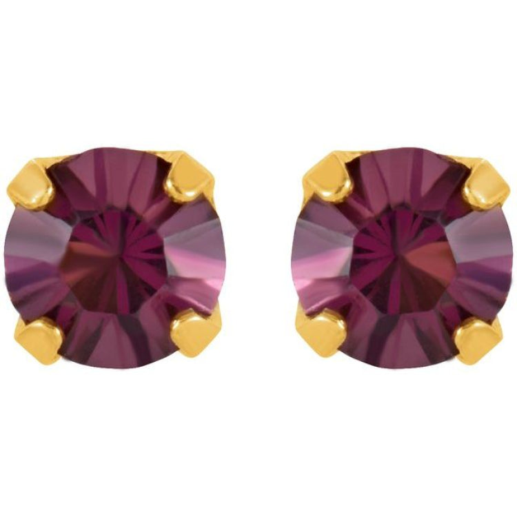 24K Gold-Plated Stainless Steel Imitation Amethyst Inverness® Piercing Earrings 24K Gold-Plated Stainless Steel Imitation Amethyst Inverness® Piercing Earrings