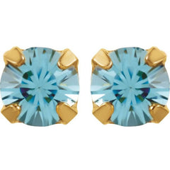 24K Gold-Plated Stainless Steel Imitation Aquamarine Inverness® Piercing Earrings 24K Gold-Plated Stainless Steel Imitation Aquamarine Inverness® Piercing Earrings