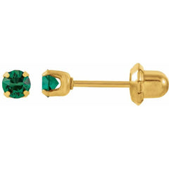 24K Gold-Plated Stainless Steel Imitation Emerald Inverness® Piercing Stud Earrings 24K Gold-Plated Stainless Steel Imitation Emerald Inverness® Piercing Stud Earrings