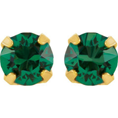 24K Gold-Plated Stainless Steel Imitation Emerald Inverness® Piercing Stud Earrings 24K Gold-Plated Stainless Steel Imitation Emerald Inverness® Piercing Stud Earrings