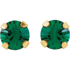 14K Yellow Imitation Emerald Inverness® Piercing Stud Earrings 14K Yellow Imitation Emerald Inverness® Piercing Stud Earrings