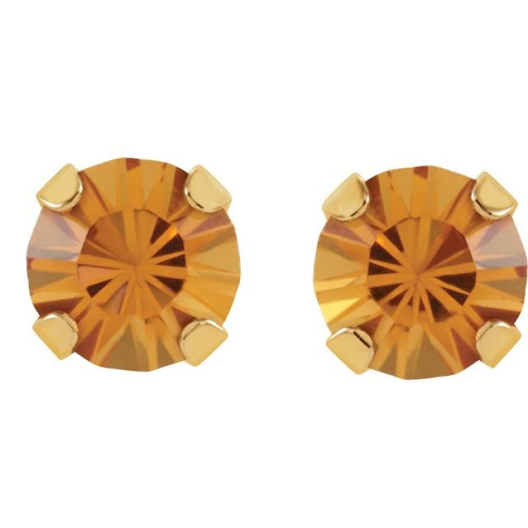 14K Yellow Imitation Citrine Inverness® Piercing Stud Earrings 14K Yellow Imitation Citrine Inverness® Piercing Stud Earrings
