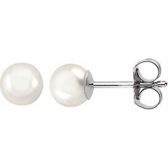 14K White 5 mm Cultured White Akoya Pearl Earrings 14K White 5 mm Cultured White Akoya Pearl Earrings