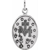 Sterling Silver 28.5x17.5 mm Oval Miraculous Medal Only
