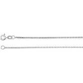 14K White 1.3 mm Diamond-Cut Box 7" Chain