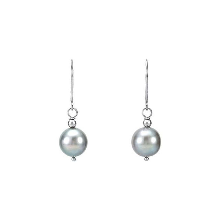 Sterling Silver Cultured Gray Freshwater Pearl Earrings Sterling Silver Cultured Gray Freshwater Pearl Earrings
