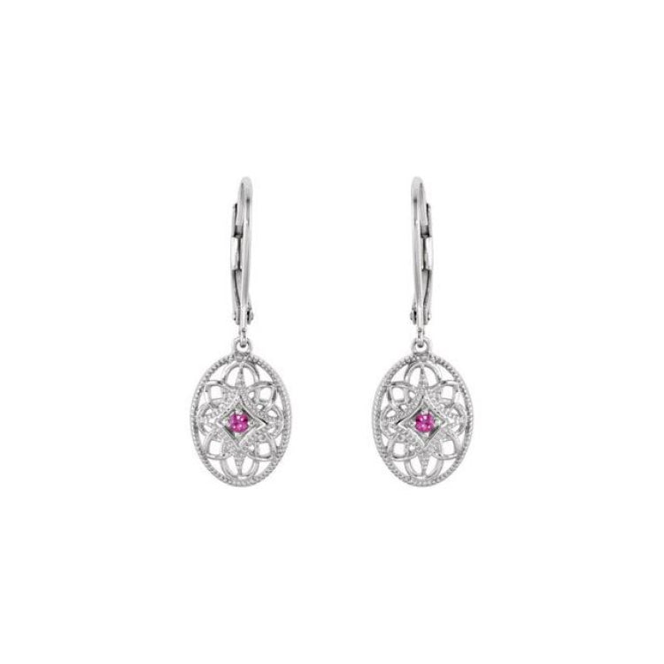 Sterling Silver Natural Ruby Lever Back Earrings Sterling Silver Natural Ruby Lever Back Earrings