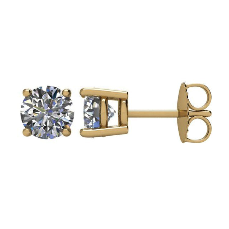14K Yellow 1 1/2 CTW Natural Diamond Stud Earrings 14K Yellow 1 1/2 CTW Natural Diamond Stud Earrings