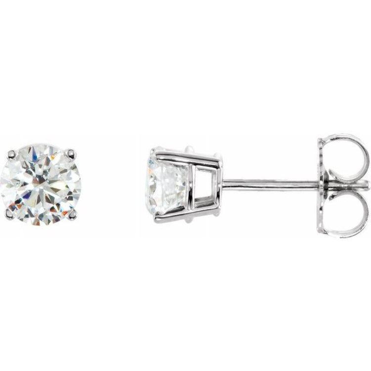Sterling Silver 5 mm Imitation White Cubic Zirconia Stud Earrings Sterling Silver 5 mm Imitation White Cubic Zirconia Stud Earrings