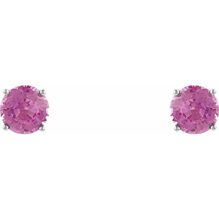 14K White 5 mm Natural Pink Sapphire Stud Earrings 14K White 5 mm Natural Pink Sapphire Stud Earrings