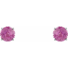 14K White 5 mm Natural Pink Sapphire Stud Earrings 14K White 5 mm Natural Pink Sapphire Stud Earrings