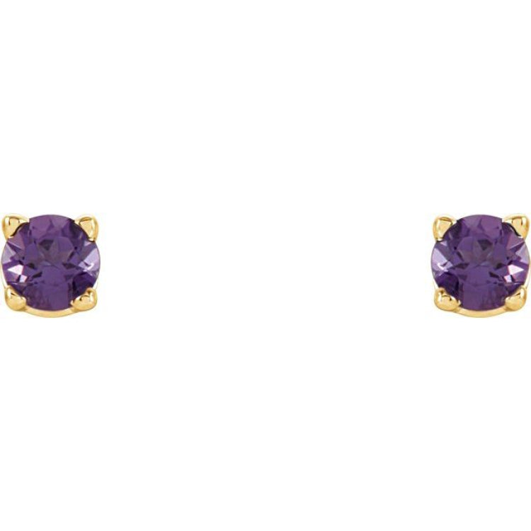14K Yellow 2.5 mm Natural Amethyst Stud Earrings 14K Yellow 2.5 mm Natural Amethyst Stud Earrings