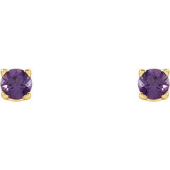 14K Yellow 2.5 mm Natural Amethyst Stud Earrings 14K Yellow 2.5 mm Natural Amethyst Stud Earrings