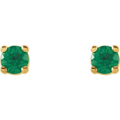 14K Yellow 2.5 mm Natural Emerald Earrings 14K Yellow 2.5 mm Natural Emerald Earrings