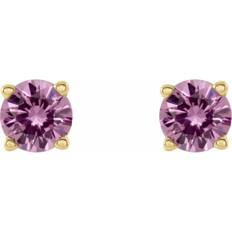 14K Yellow 5 mm Natural Pink Sapphire Stud Earrings 14K Yellow 5 mm Natural Pink Sapphire Stud Earrings